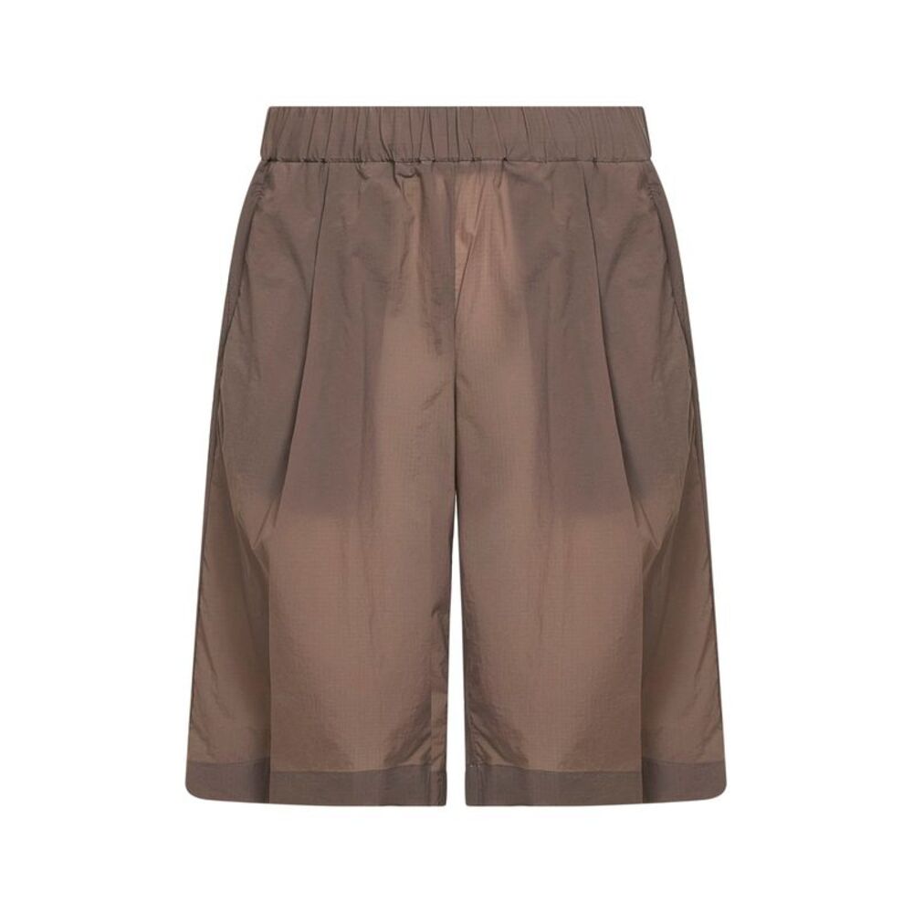 Herno Men Dove Grey Stretch Ripstop Nylon Bermuda Shorts